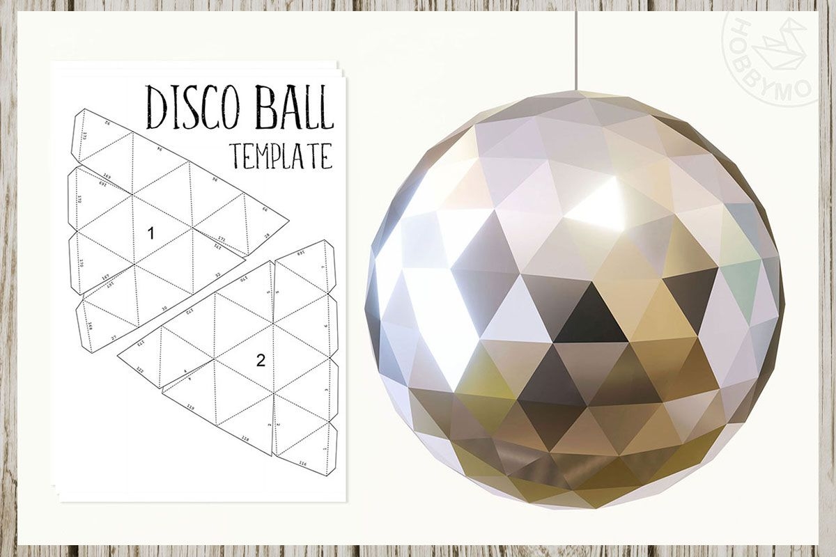 Disco Ball 3D Papercraft Template