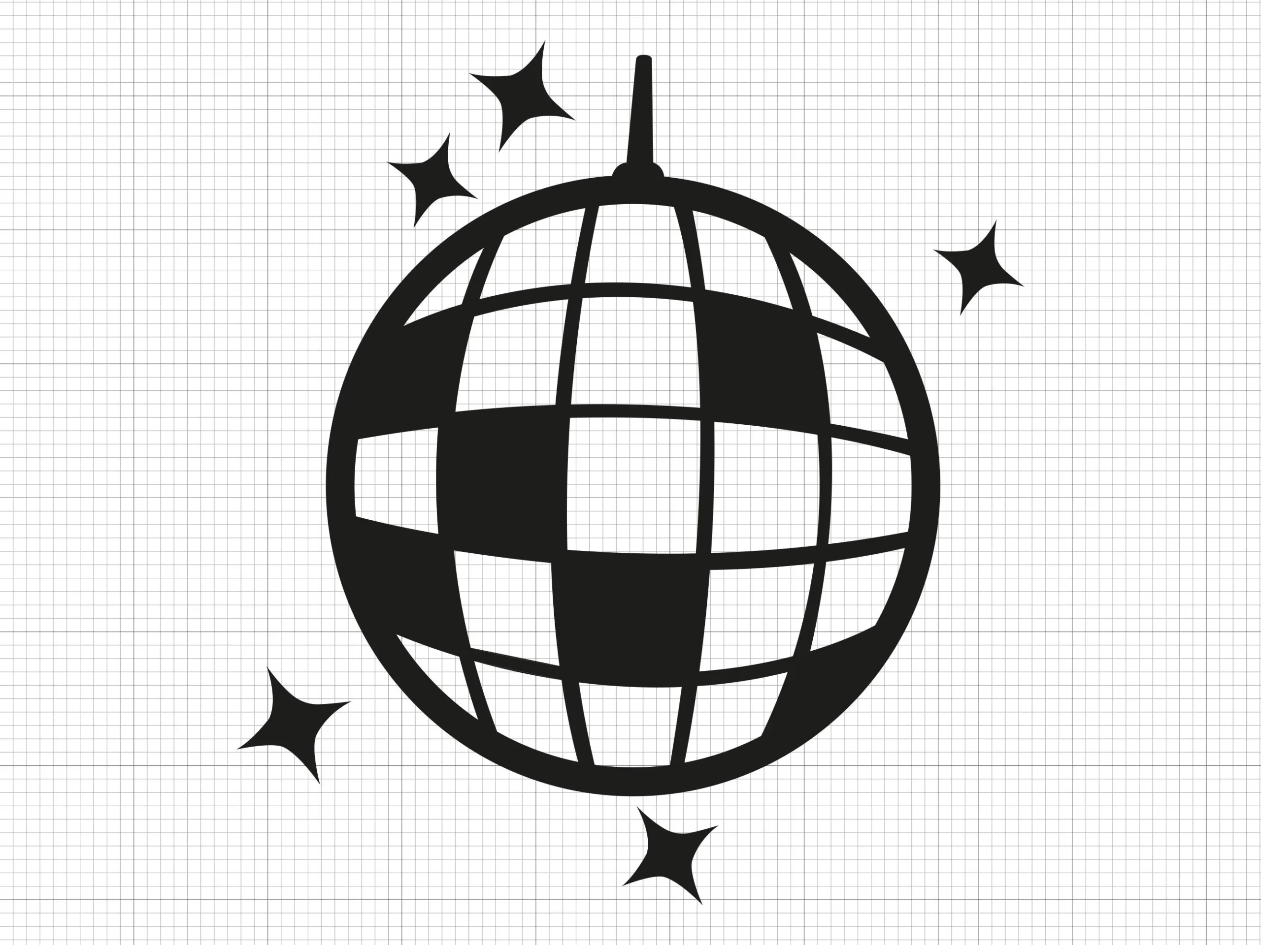Disco Ball Svg Png Pdf Ai Dxf File Download Etsy Sweden