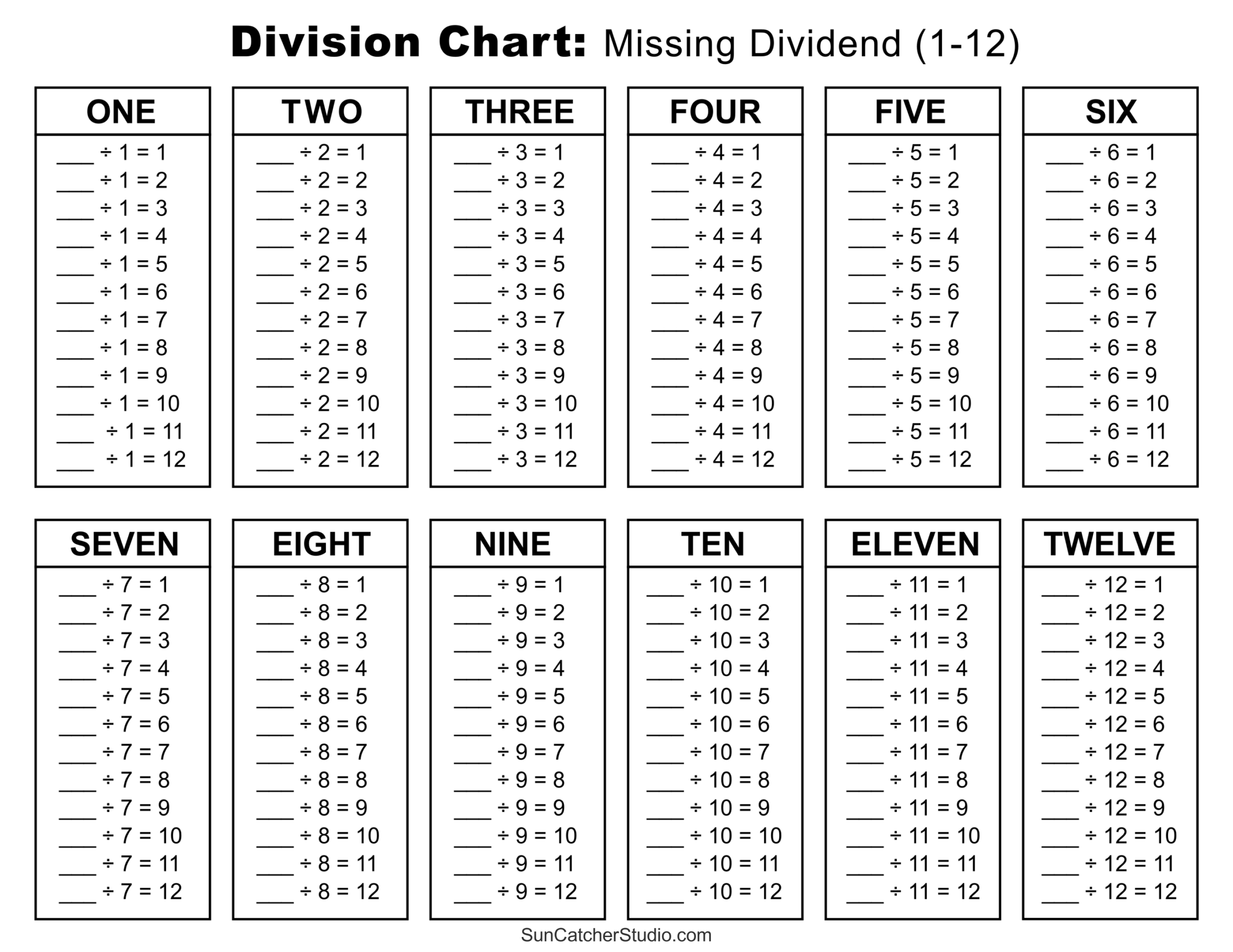 Division Worksheets Printable Free