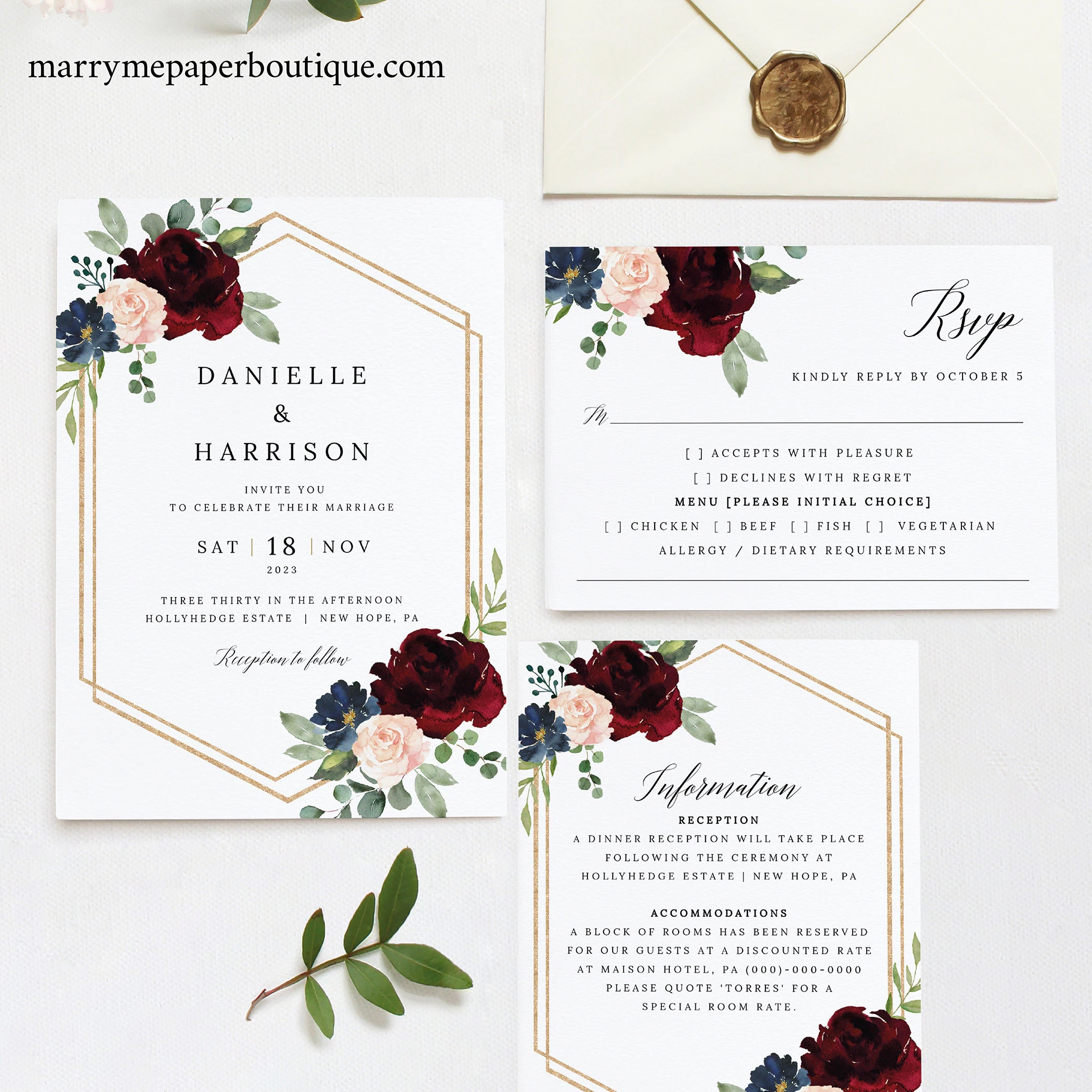 Printable Wedding Stationery Templates