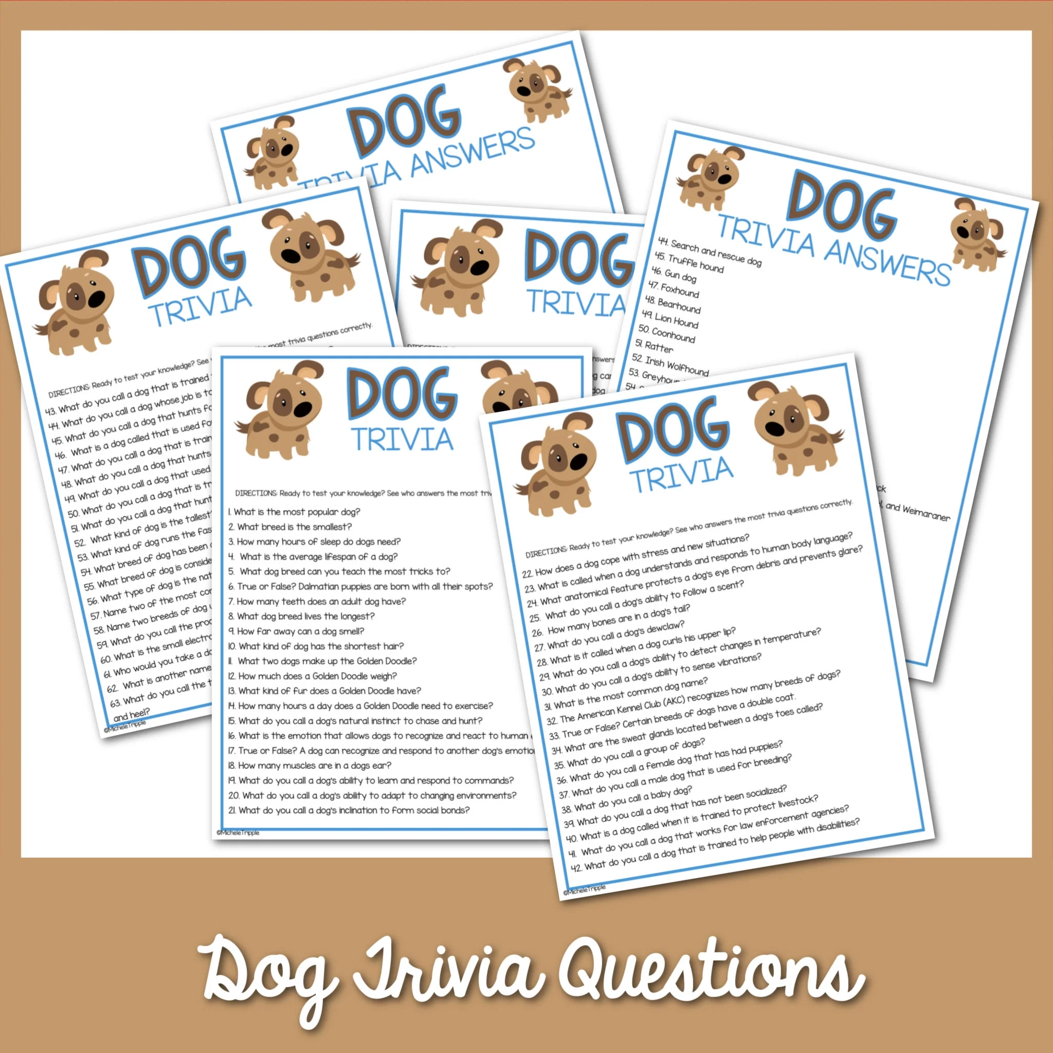 Dog Trivia Printer Friendly