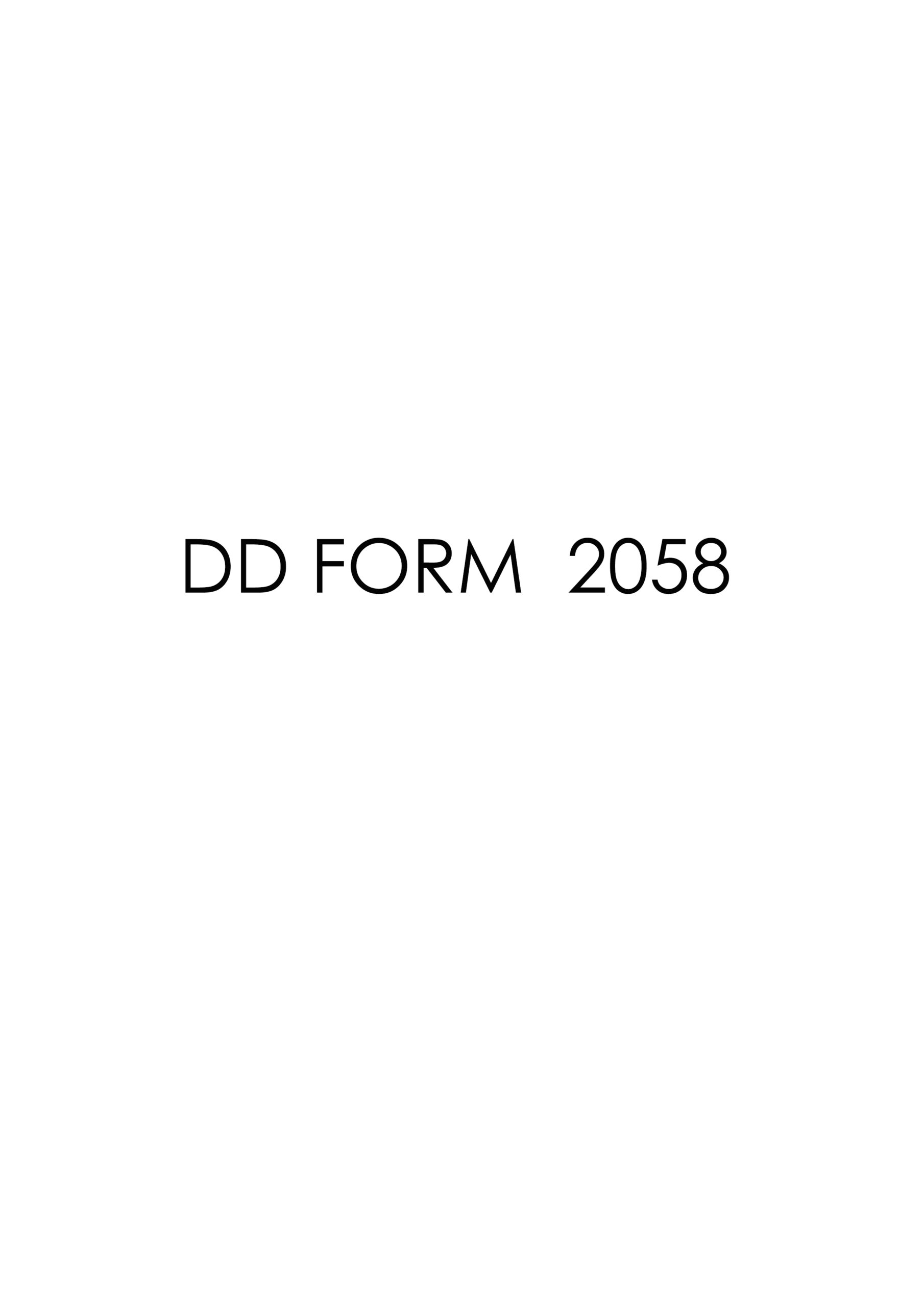 Dd Form 2058 Pdf