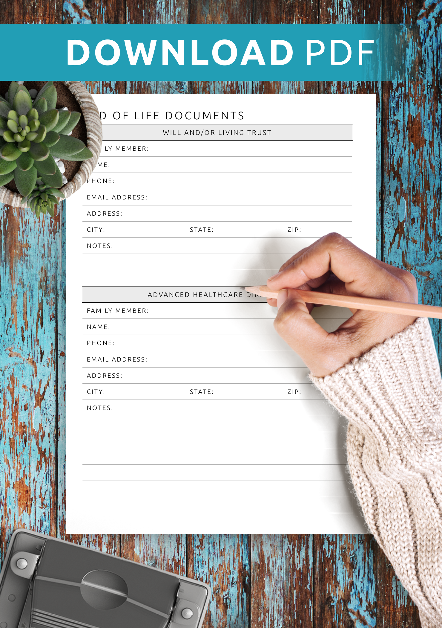 End Of Life Planning Checklist Printable