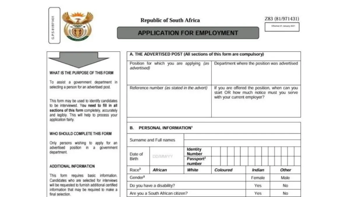 Download The Z83 Form 2024 Online