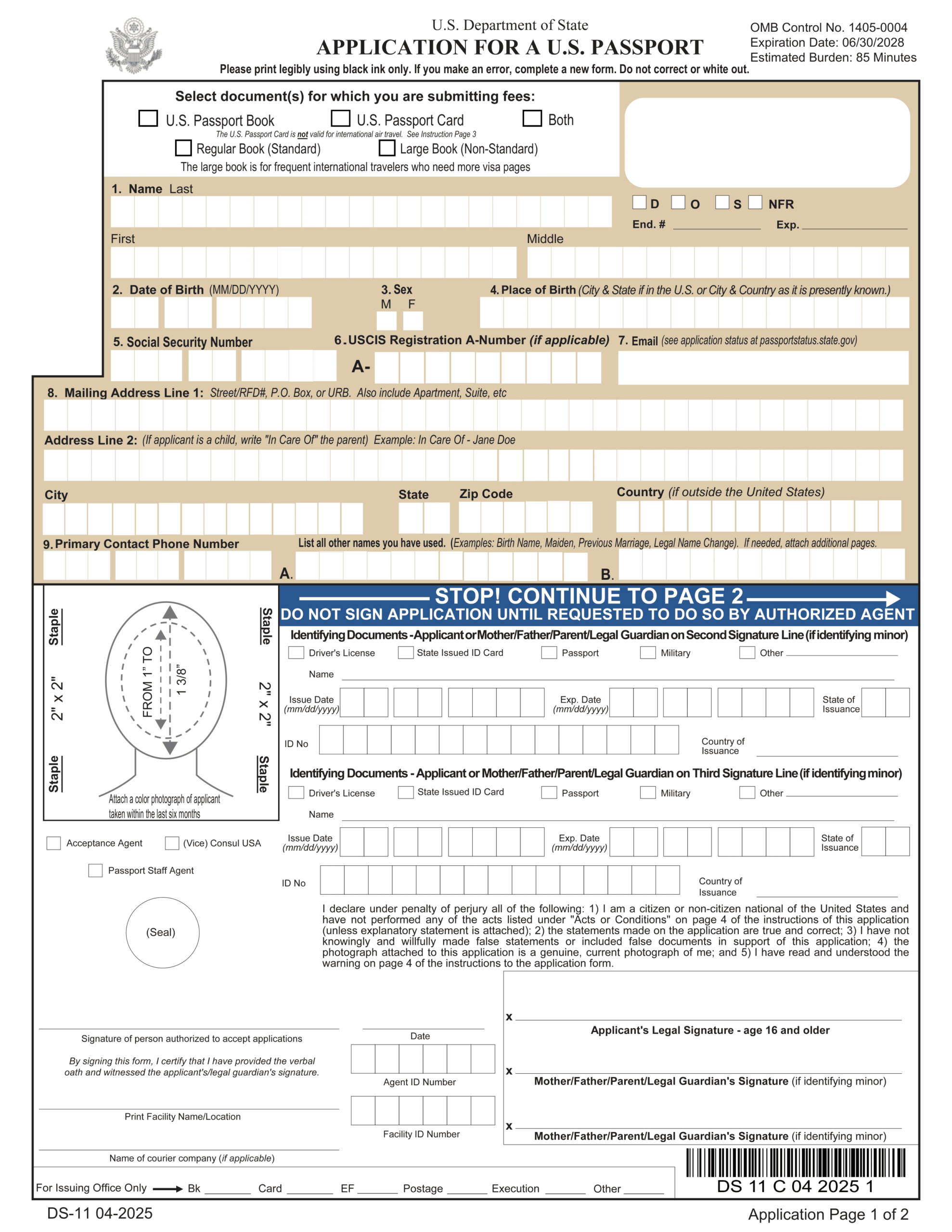 DS 11 Passport Application Form 2024 2025 Fill amp Download PDF Guru