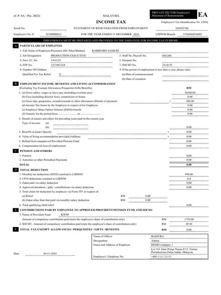 EA Form PDF Employee Benefits Employment