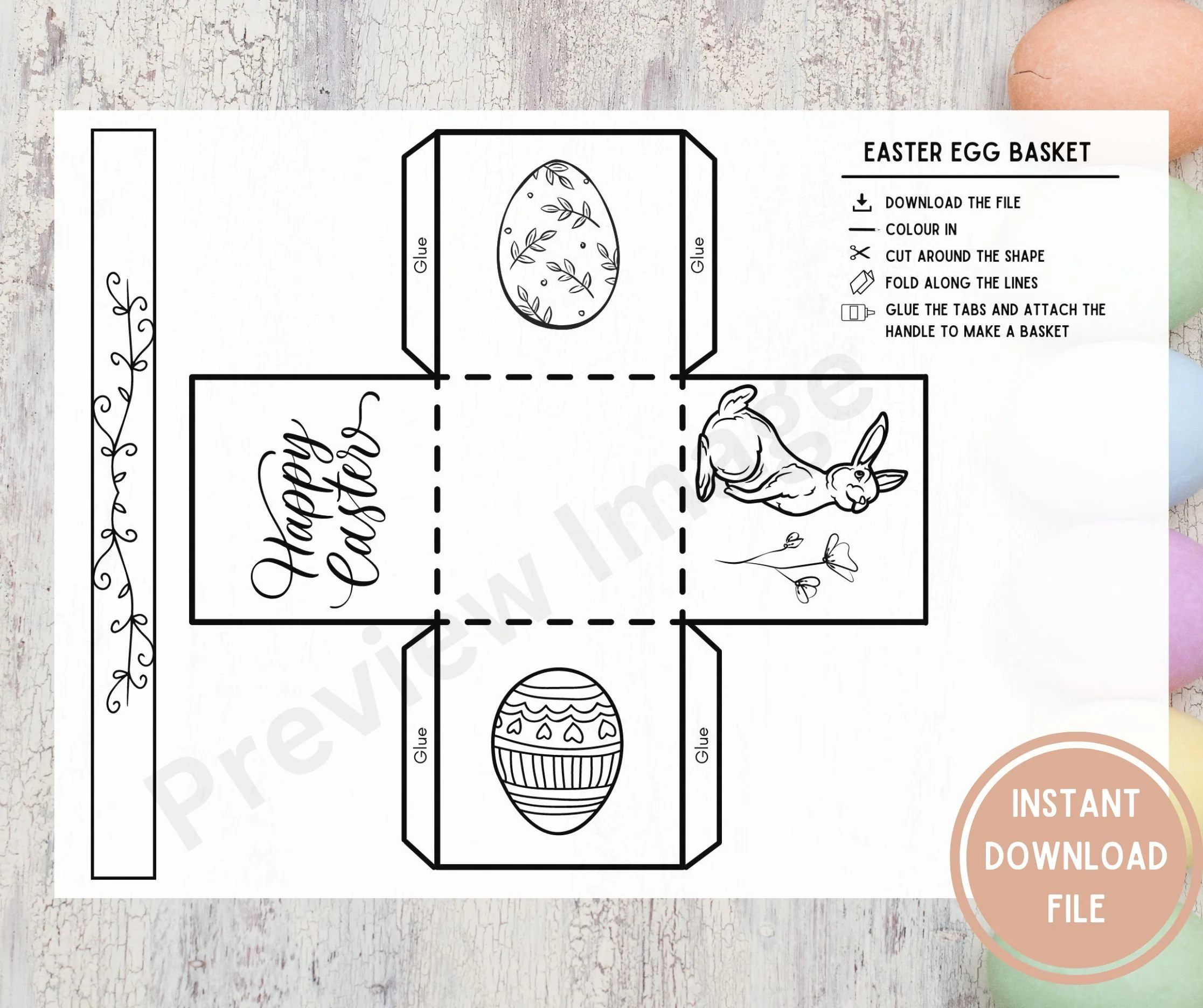 Easter Basket Printable Template