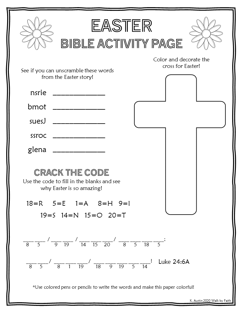 Free Printable Bible Easter Worksheets Free Printable Bible Easter Worksheets