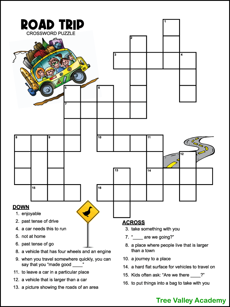 Easy Kids Crossword Puzzles Printable