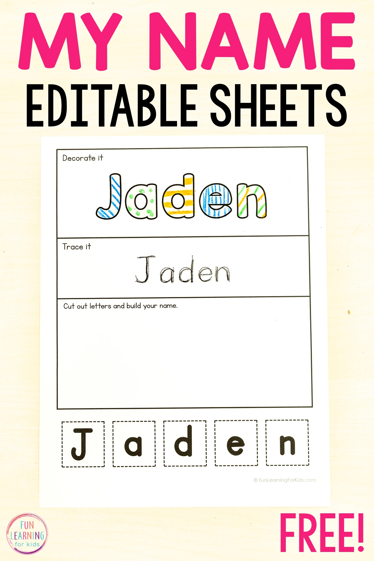 Free Printable Names Sheet