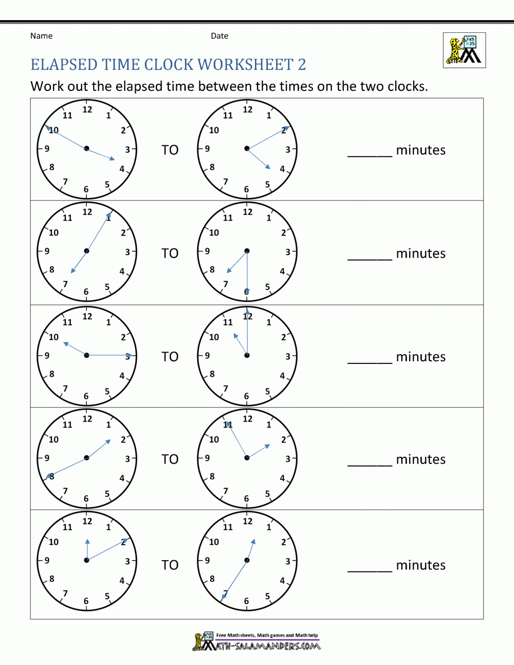 Free Printable Clock Worksheets Grade 3