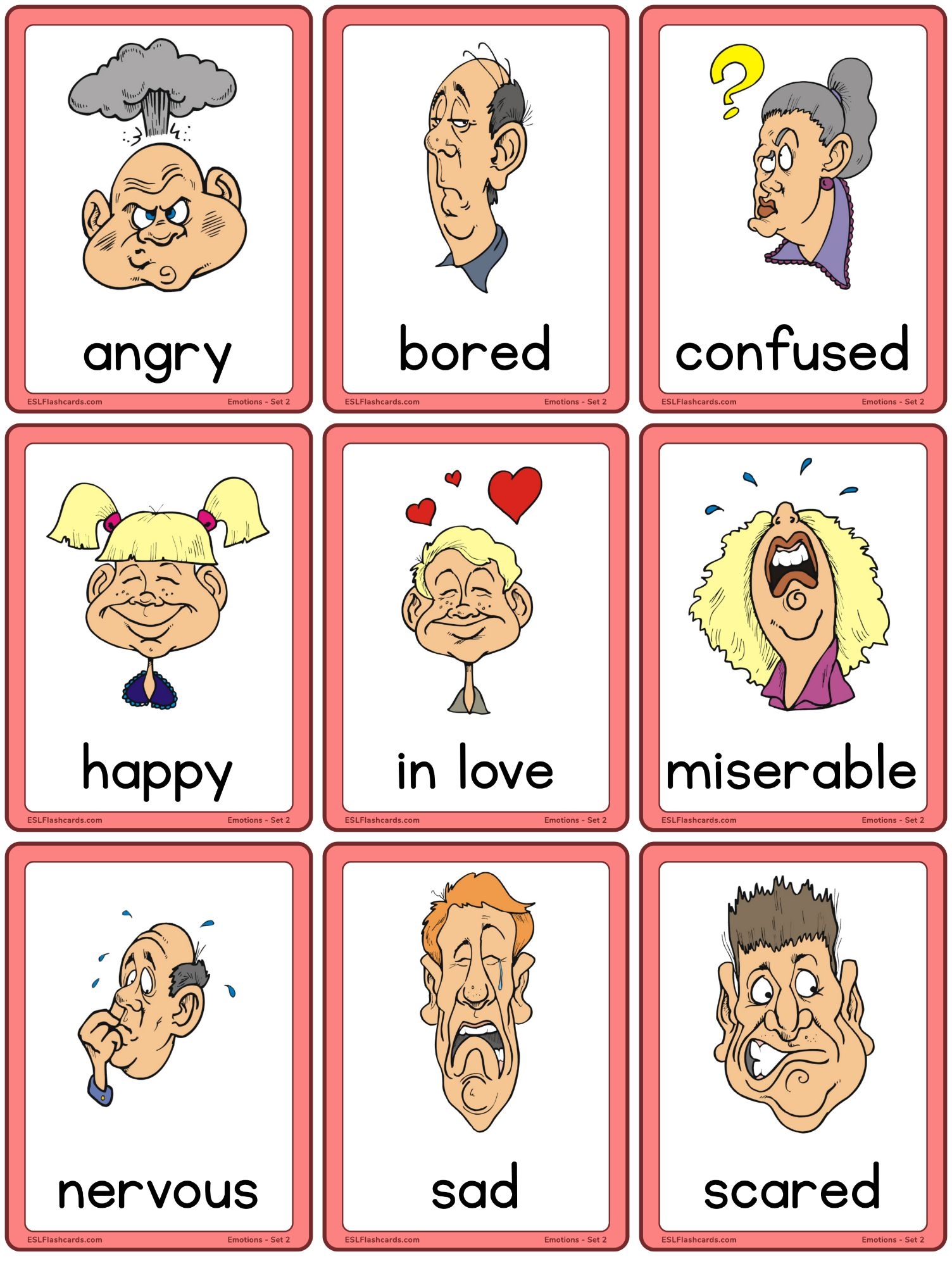 Feelings Flash Cards Printable