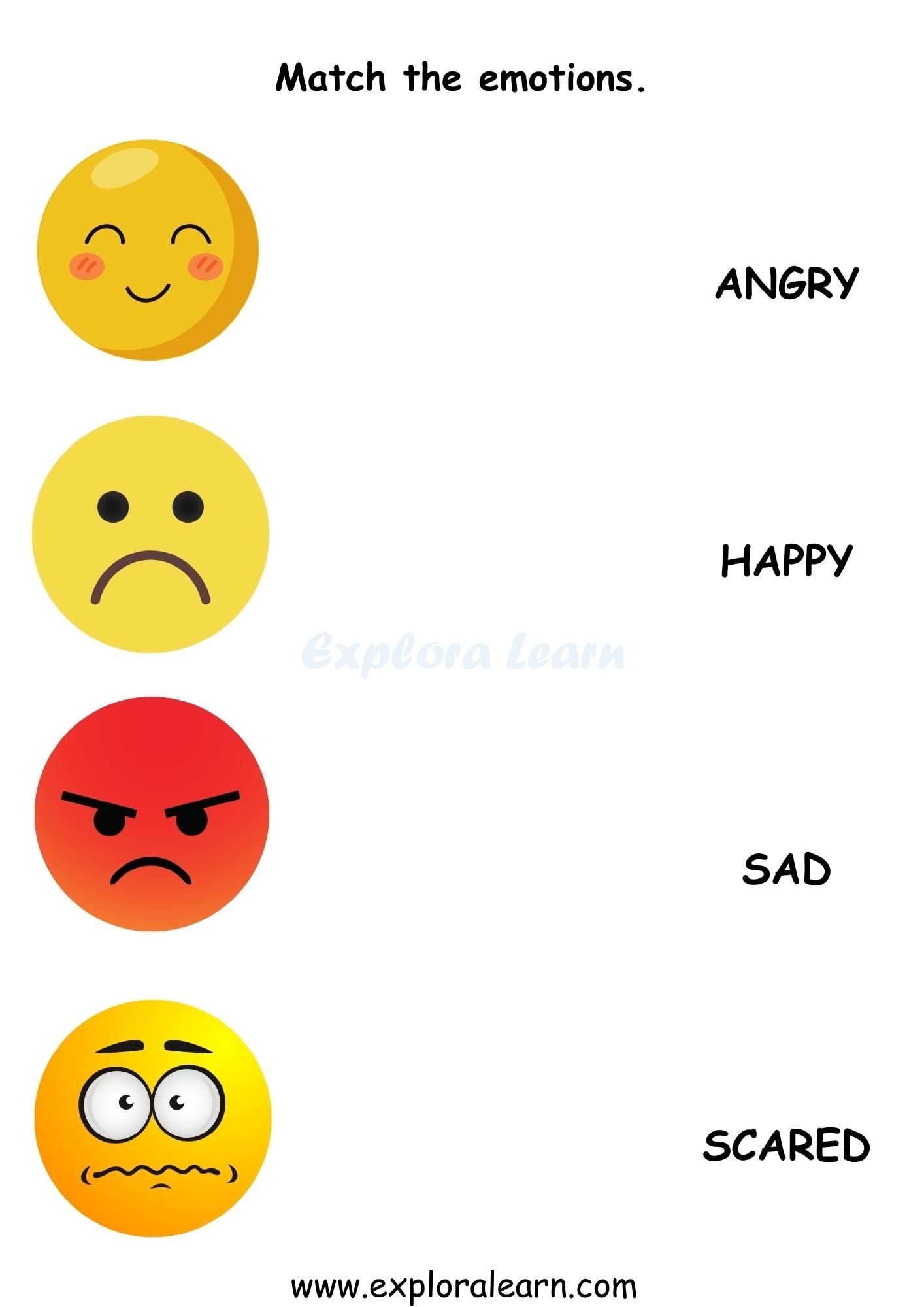 Free Printable Matching Emotions Worksheets