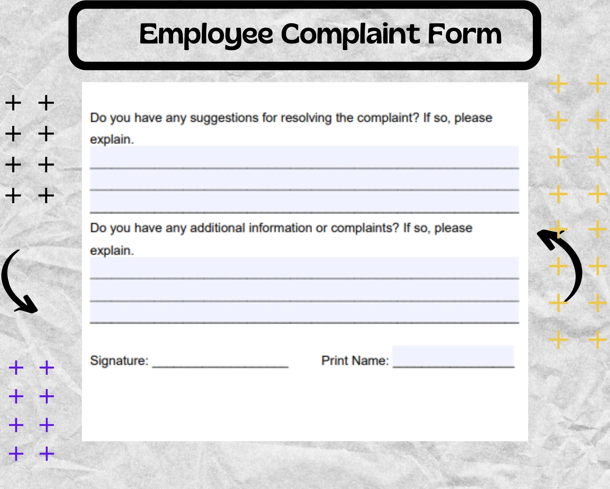Complaint Form Against Employer Printable Template