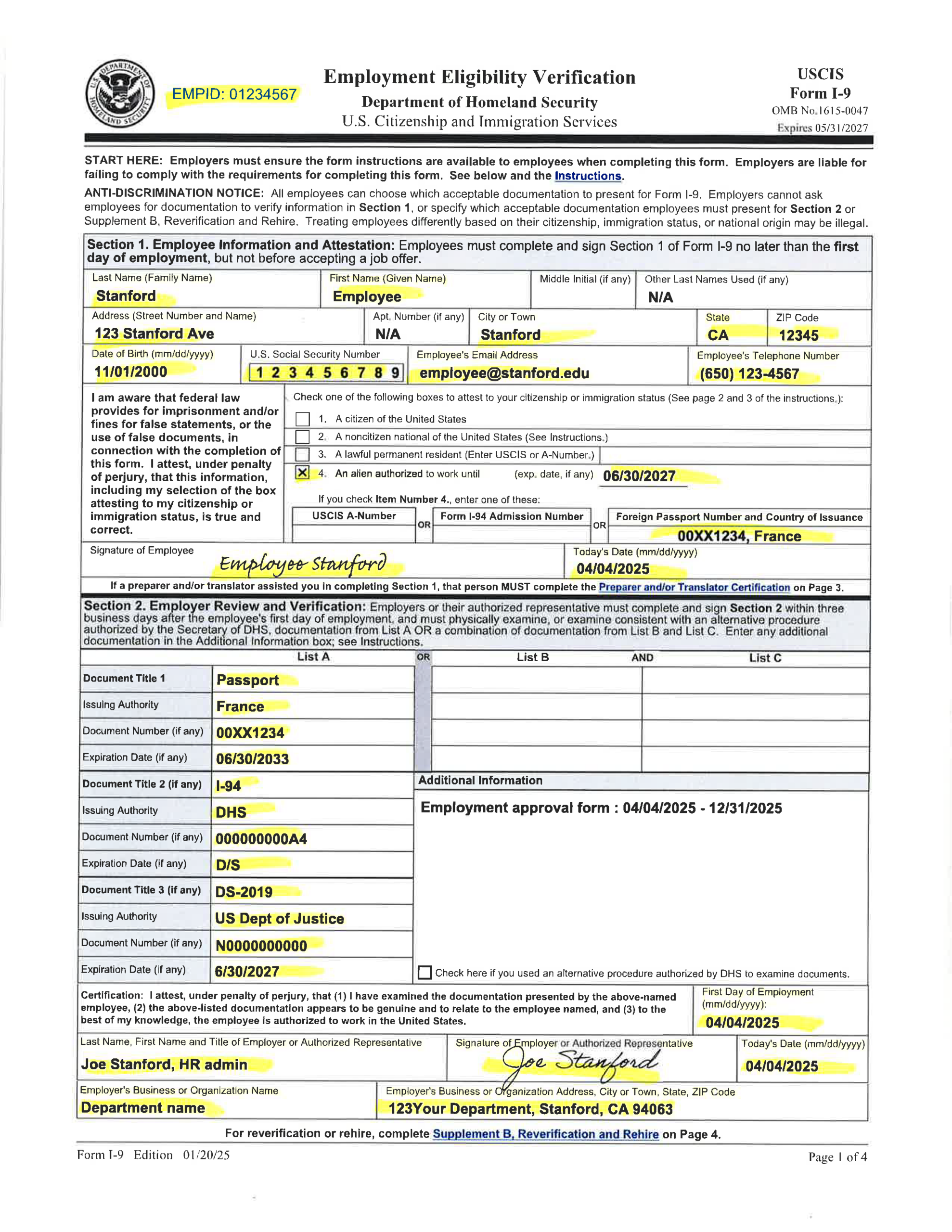 I9 Form 2023 Printable Irs