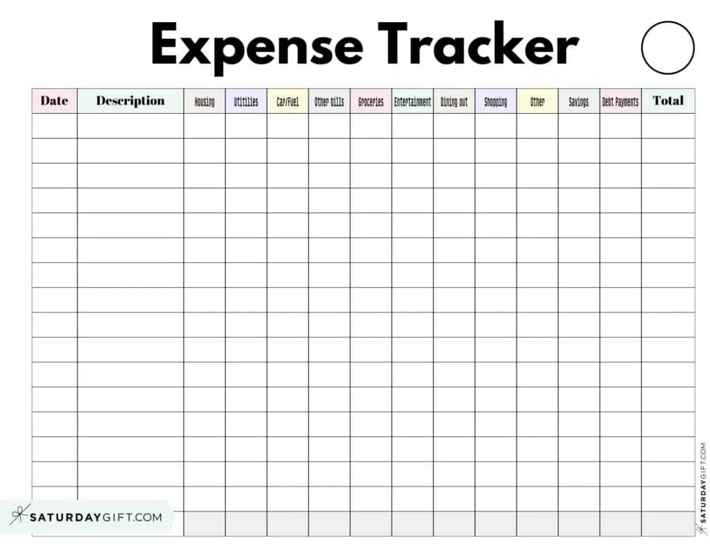 Expense Tracker Printable 26 Cute amp Free Spending Logs