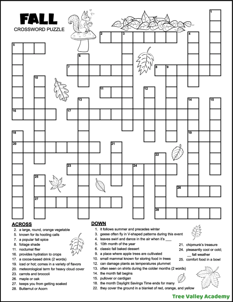 Printable Crossword Puzzles And Answers