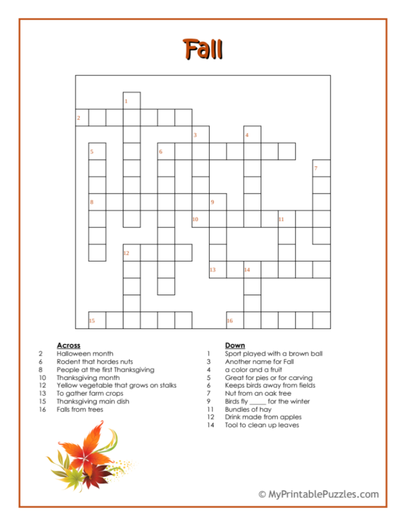 Free Printable Intermediate Crossword Puzzles