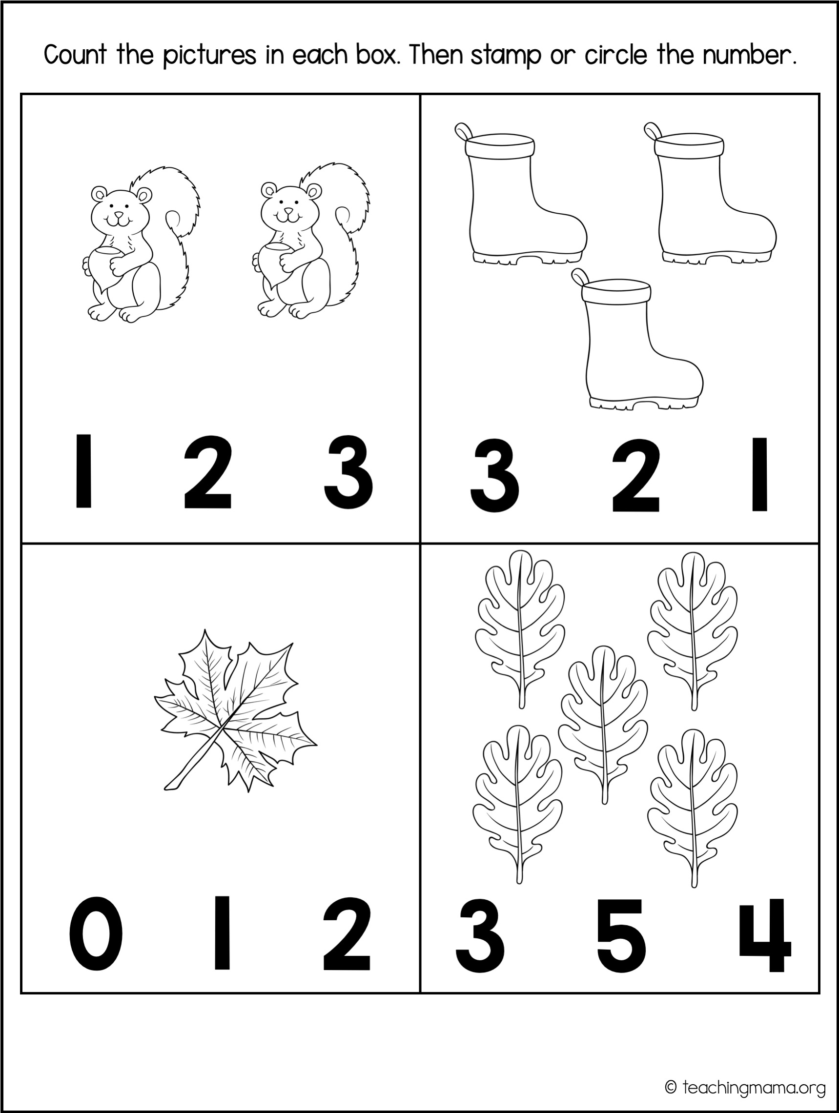 Pre K Worksheets Printable Fall