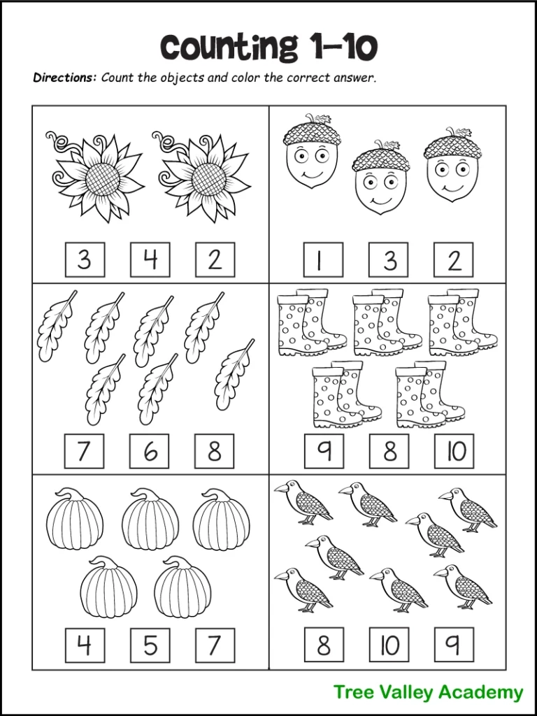 Preschool Fall Worksheets Free Printable