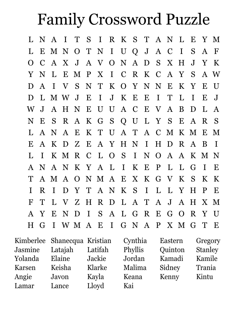 Puzzles Word Search Printable