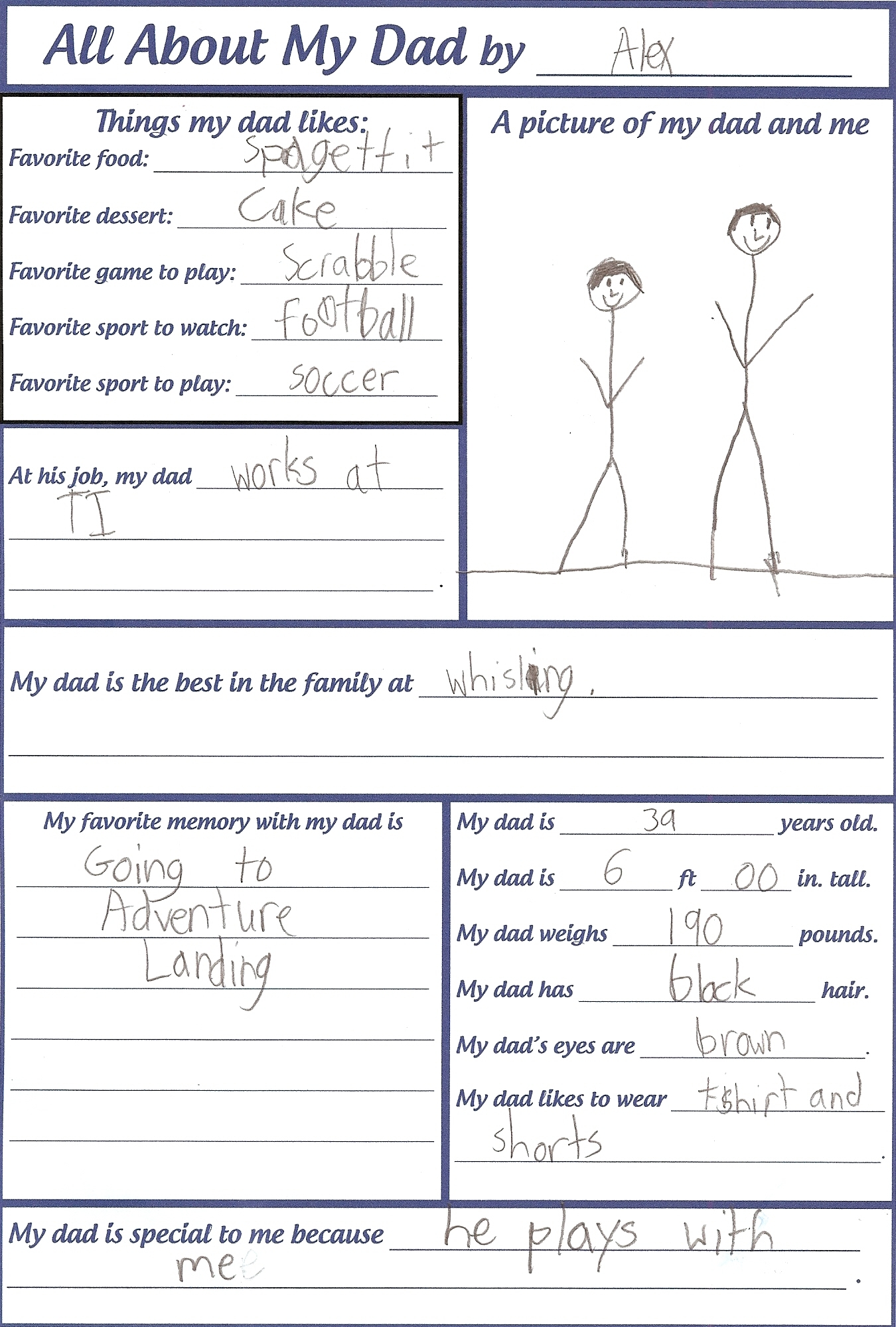 Father's Day Kids Printable