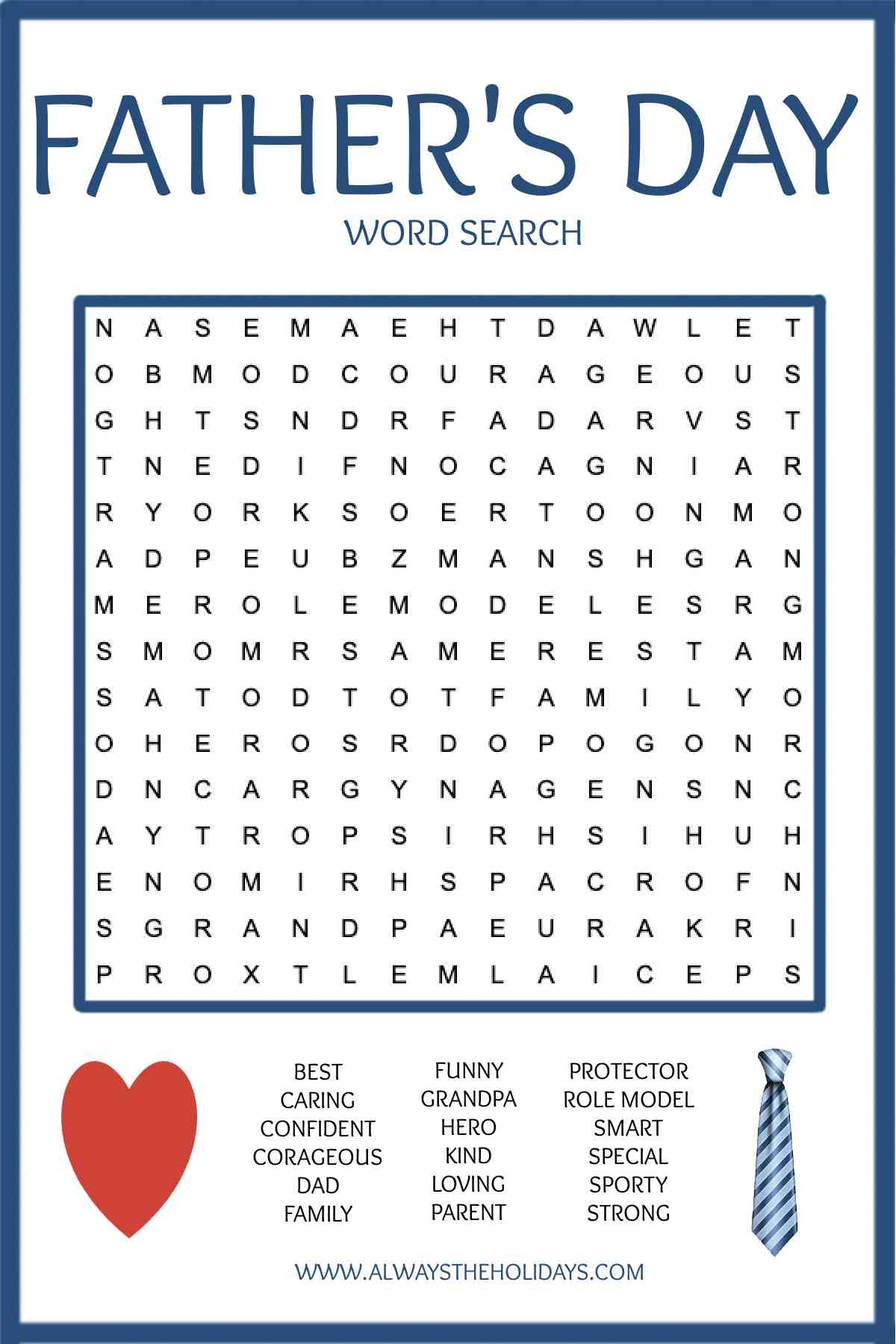 Father's Day Puzzles Printable