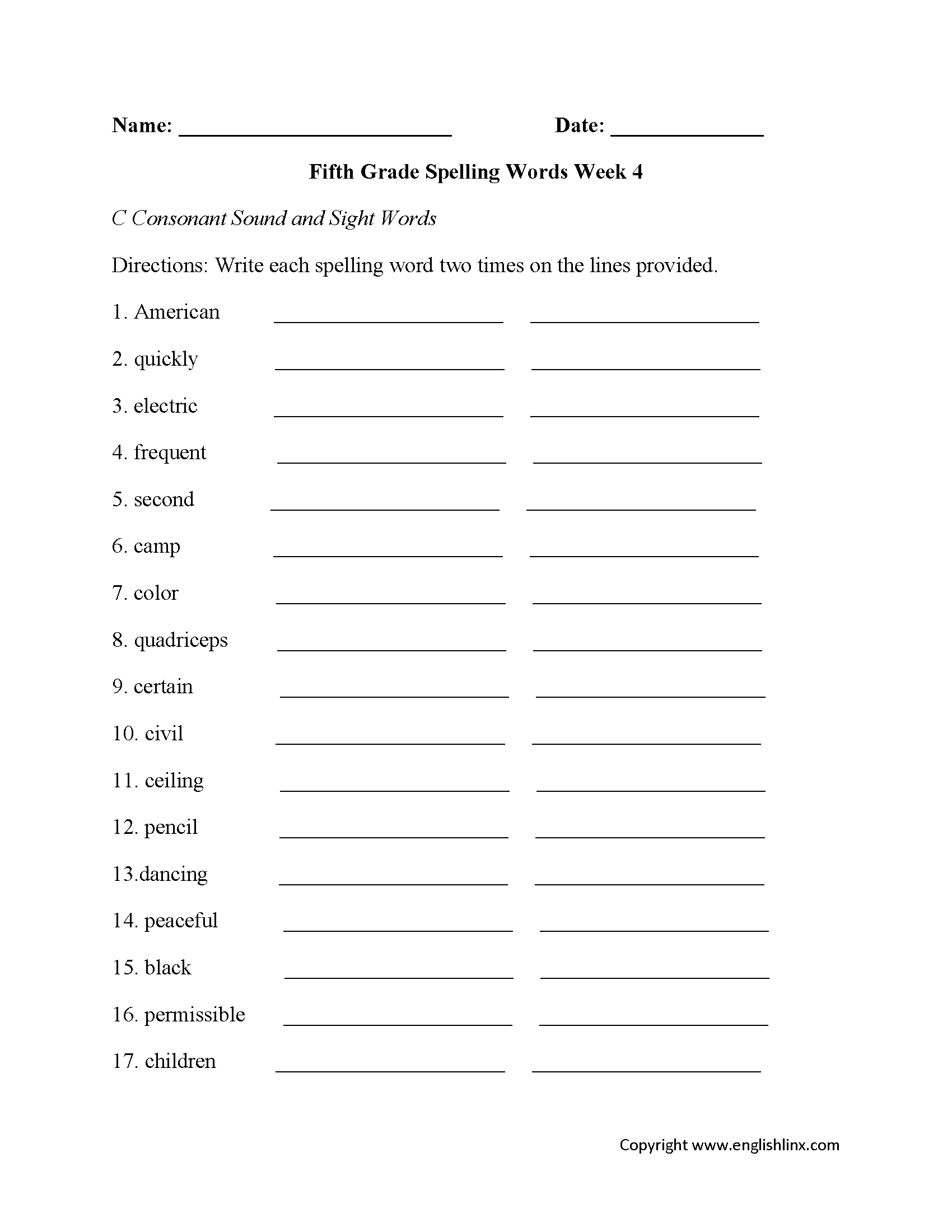 5th Grade Printable Worksheets Free