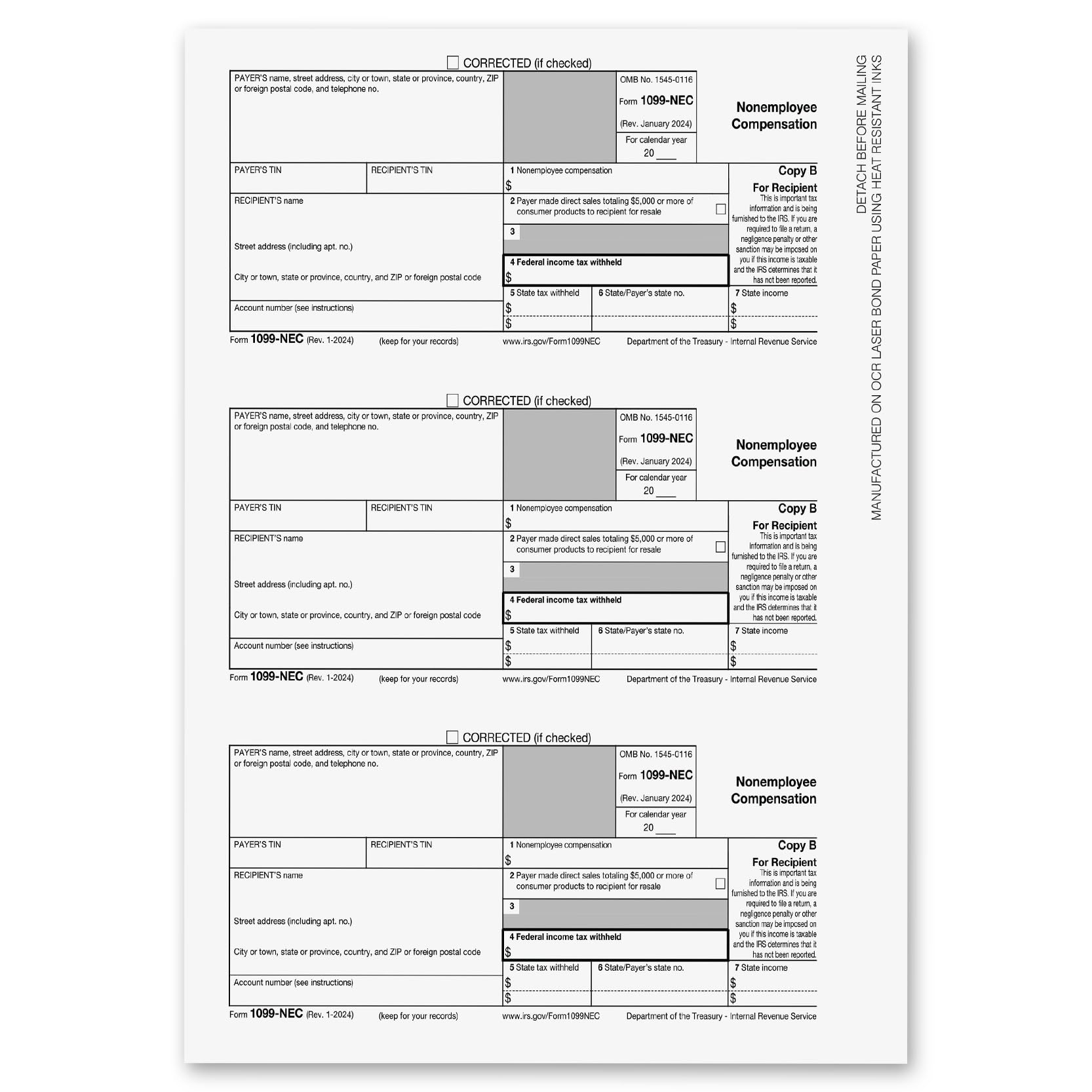 Fillable 1099 nec Form 2023 2024 1099 NEC Tax Forms Kit 15 Forms 