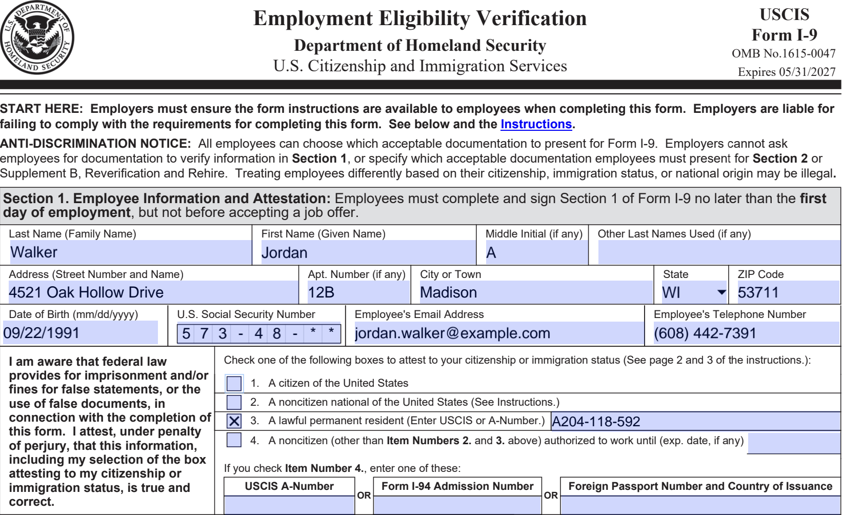 Irs Form I-9 2023 Printable Pdf