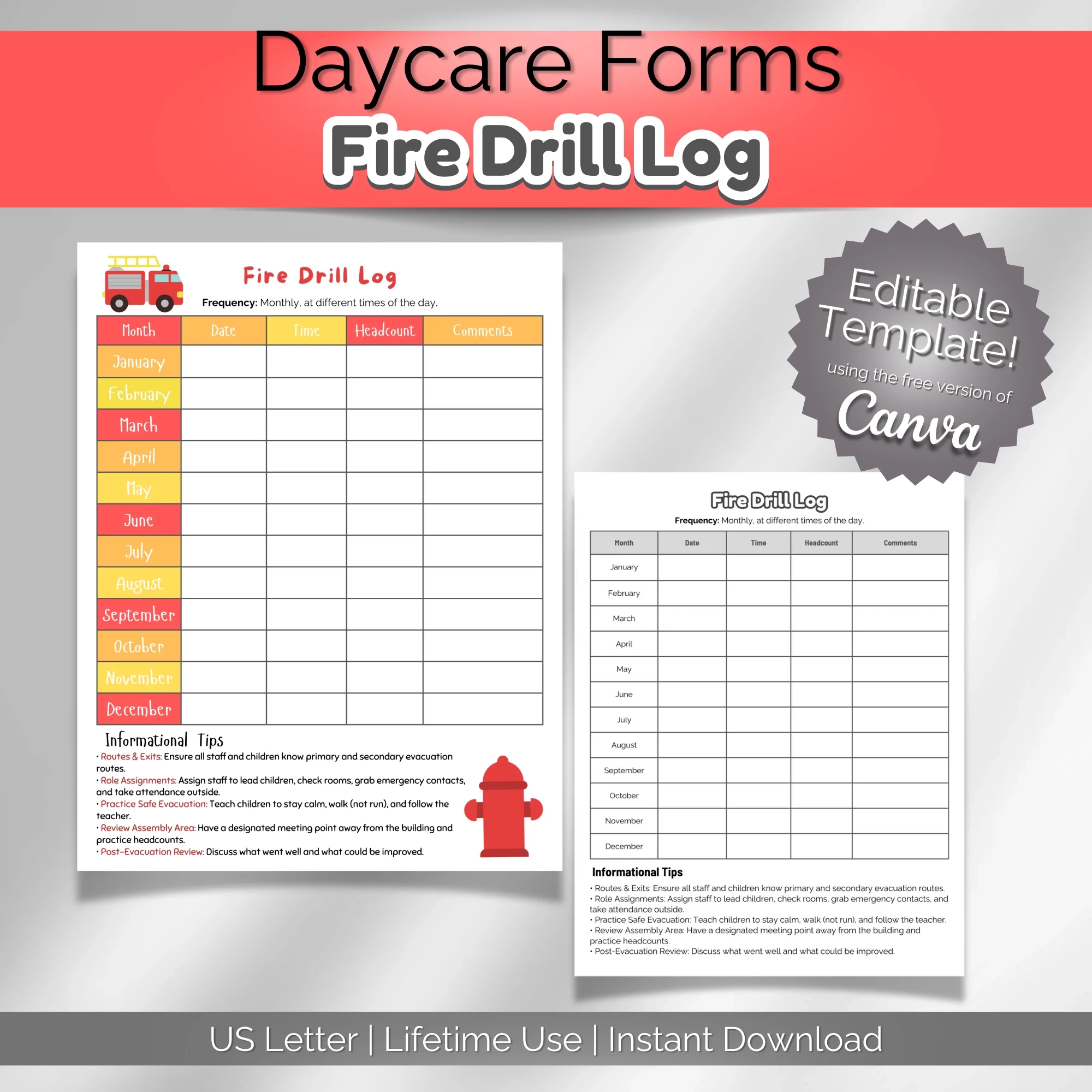 Fire Drill Log Template Fire Drill Record Form Carissa s 
