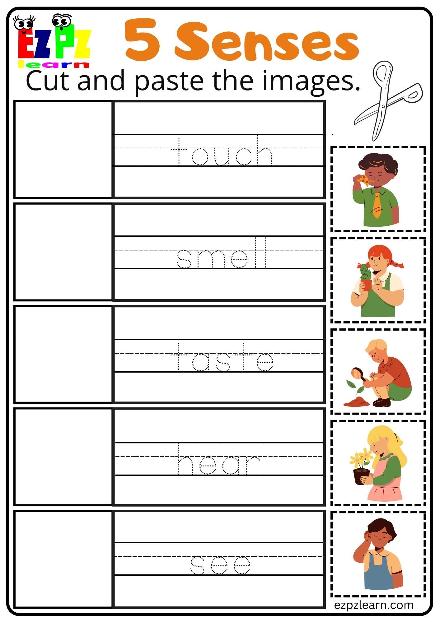 Five Senses Worksheets Free Printables