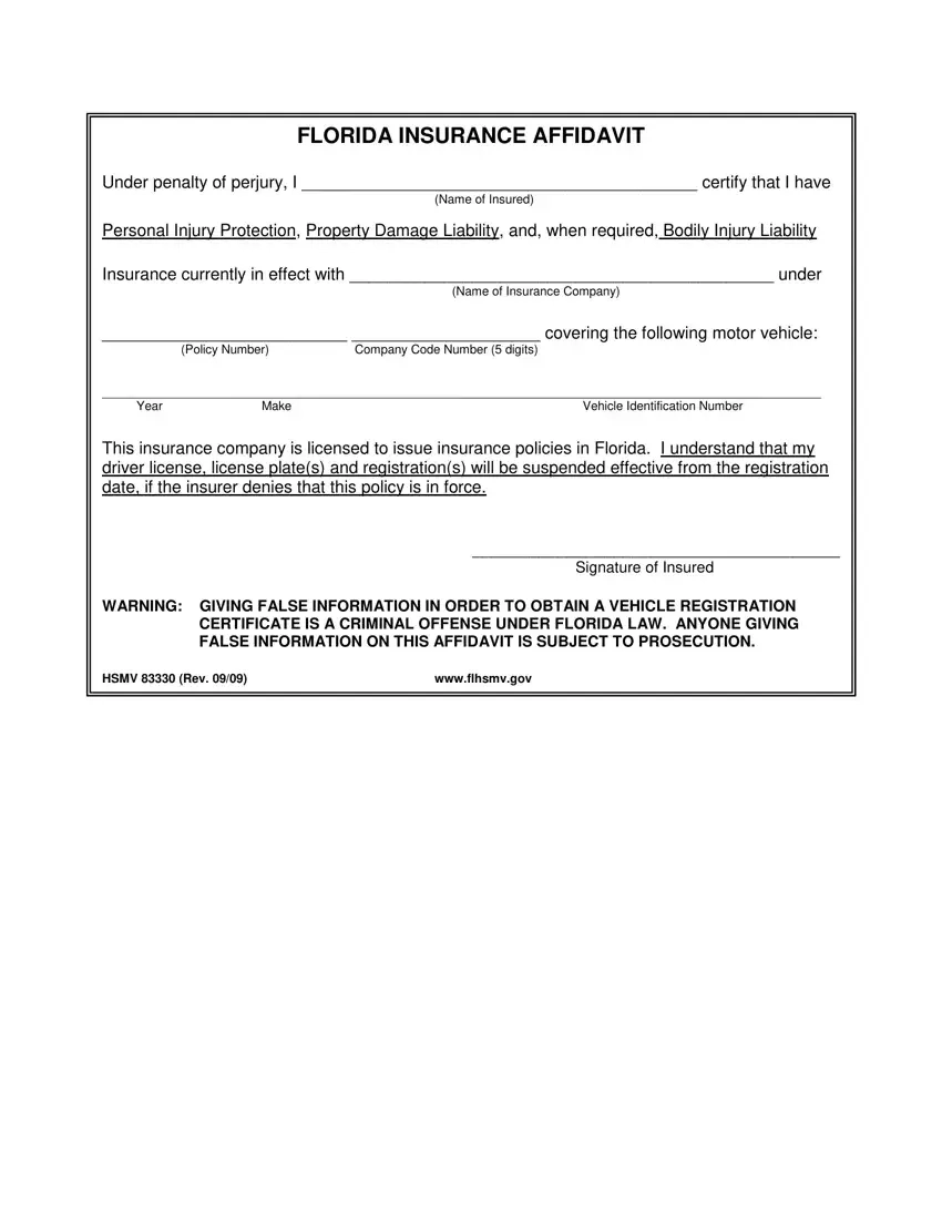 Florida Hsmv 83330 Form Fill Out Printable PDF Forms