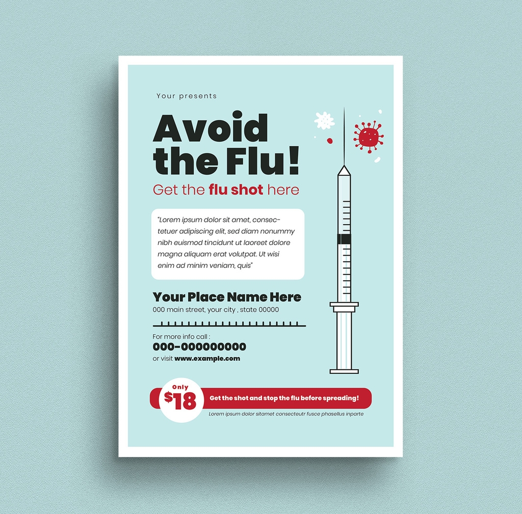 Flu Shot Campaign Flyer Layout Stock Template Adobe Stock