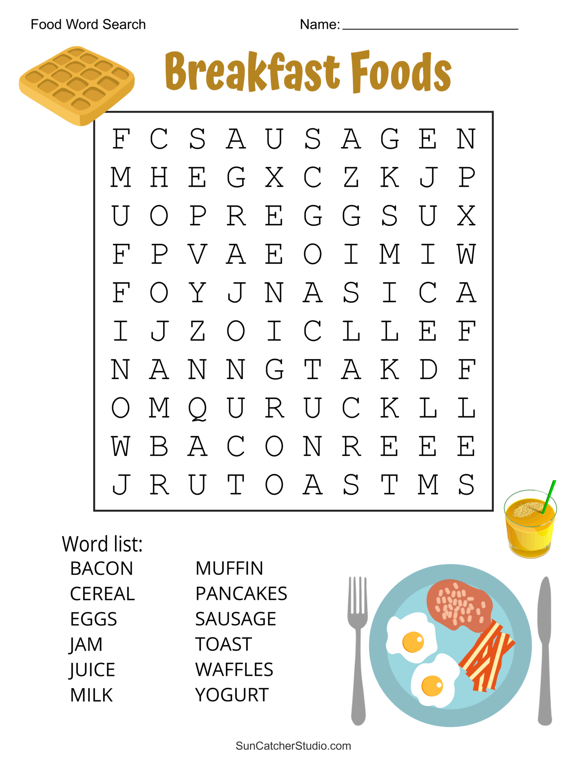 Nutrition Word Puzzles Printable