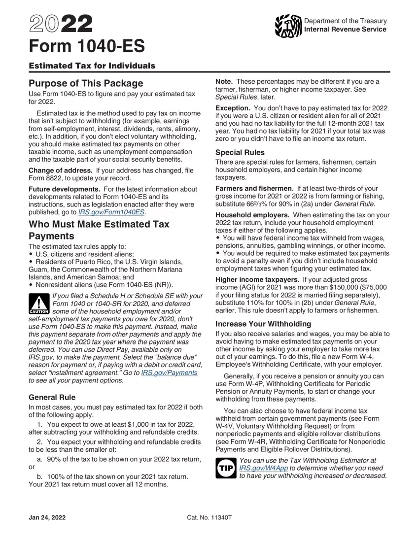 Irs Form 1040 Es 2023 Vouchers