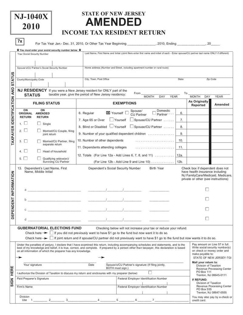Form 1040X Fill And Sign Online With Lumin