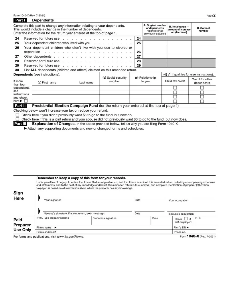 Irs Form 1040x