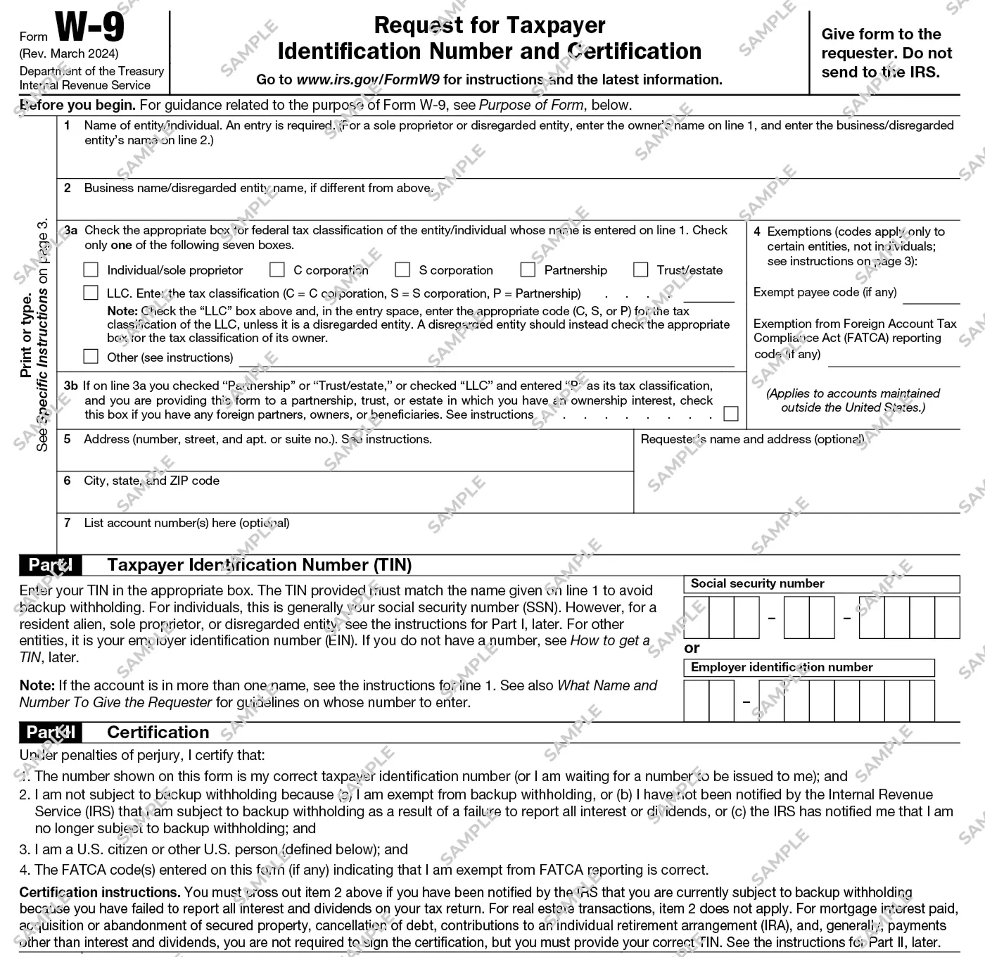W9 Form For Domestic Nonprofit Corporation