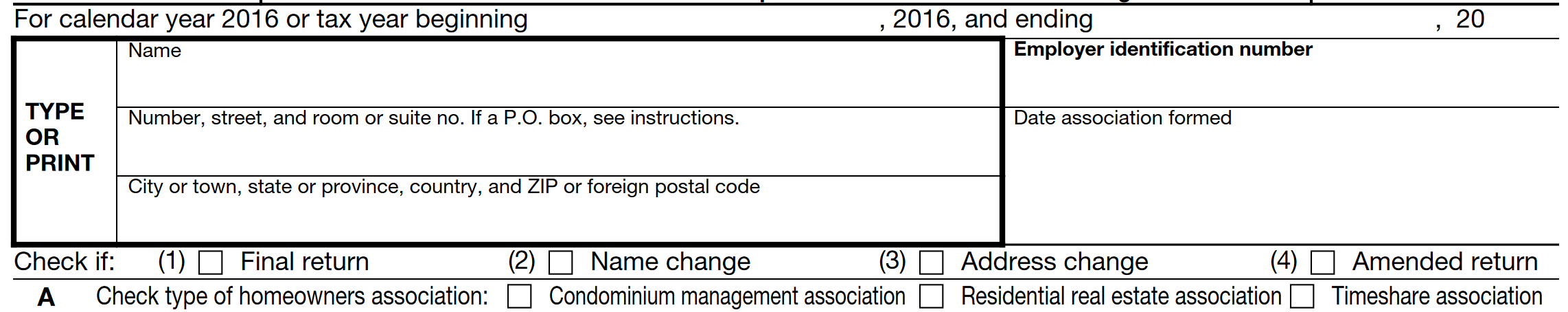 Irs Form Hoa