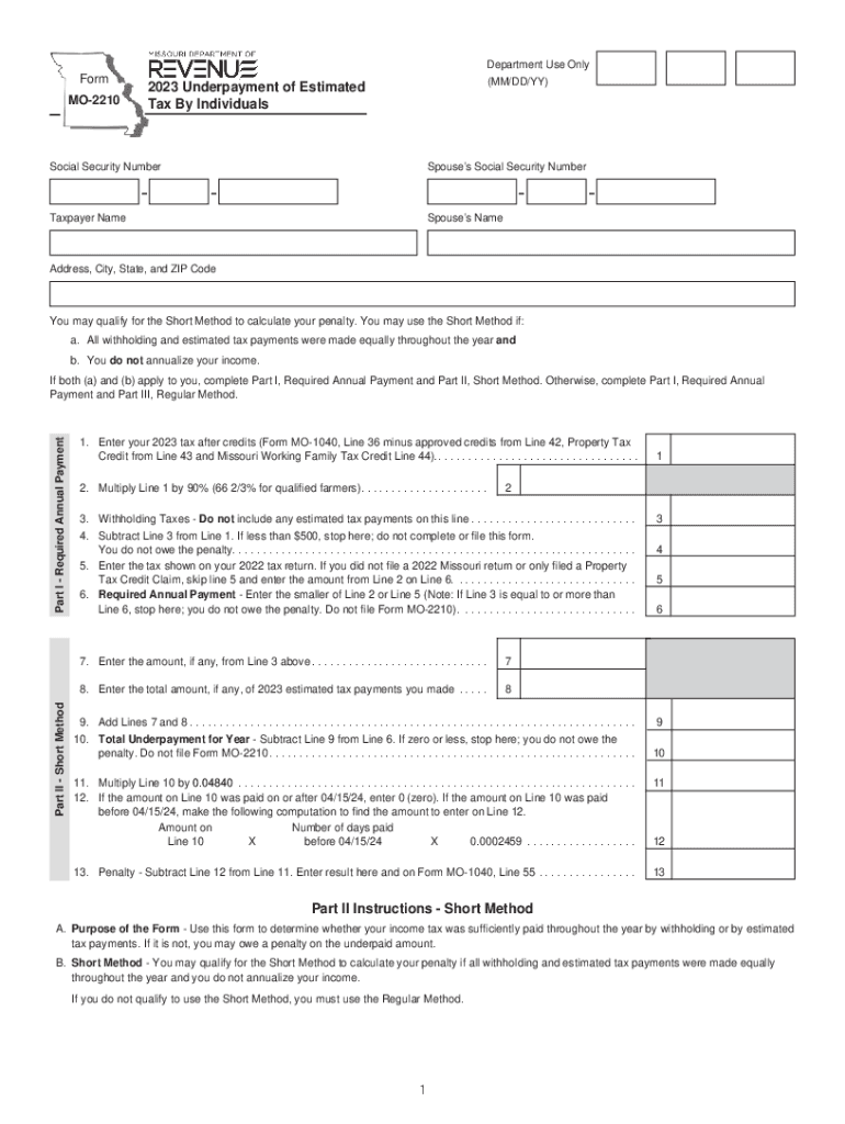 Irs Form 2210 2023