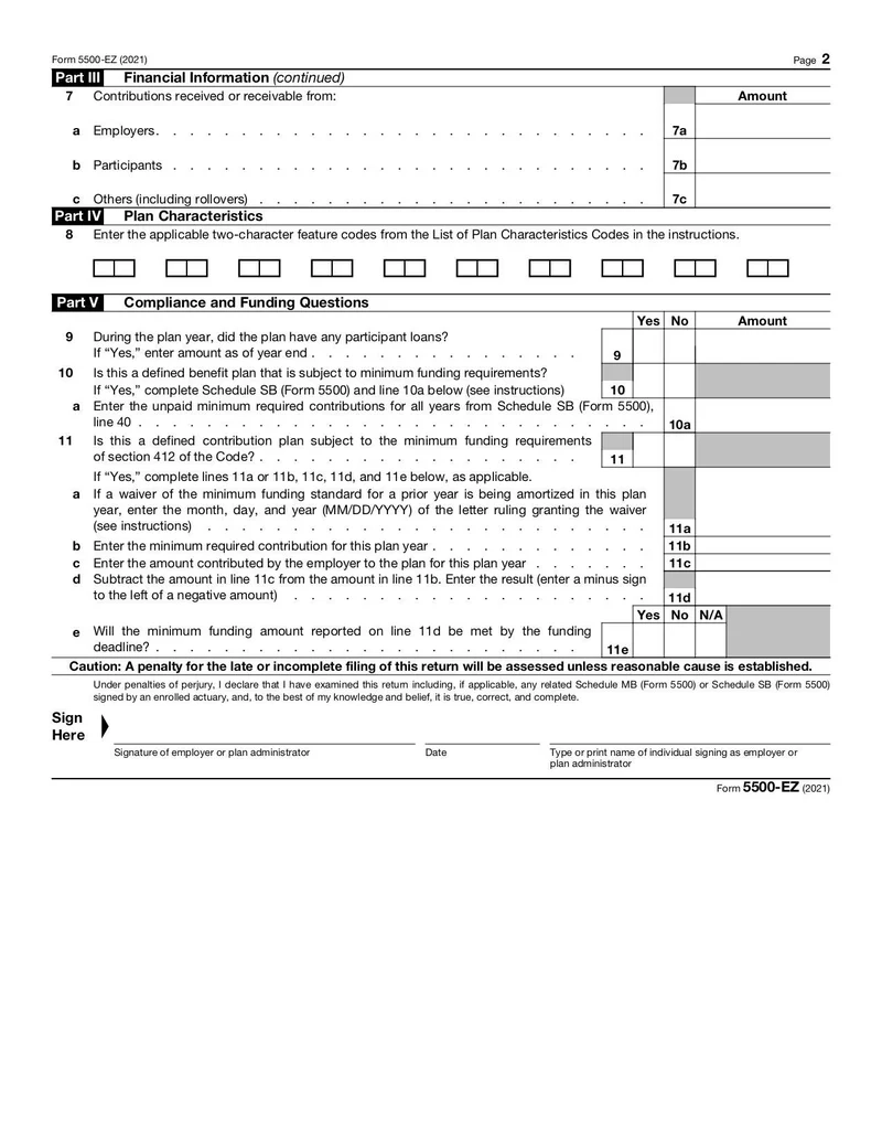 Printable Irs Form 5500