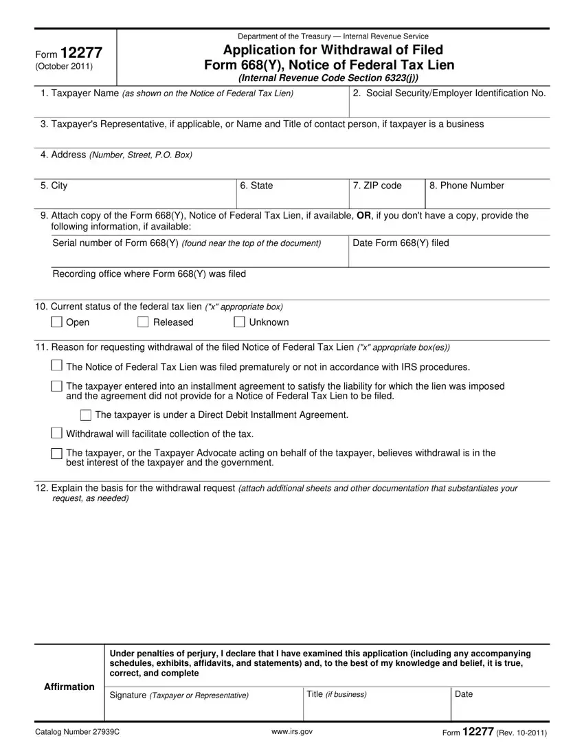 Irs Form 668 Z Release Of Federal Tax Lien