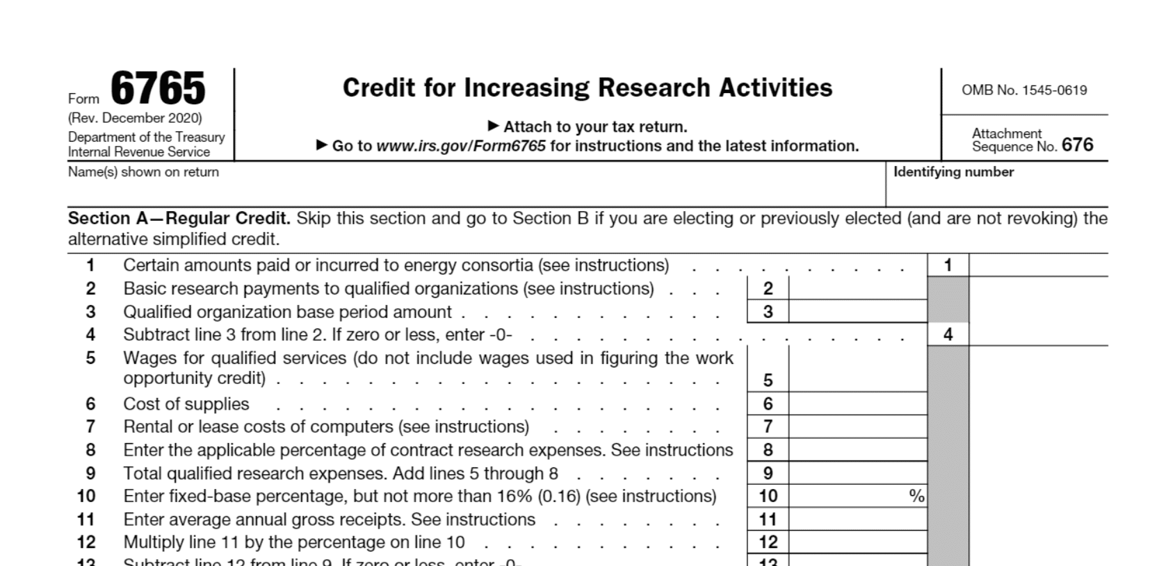 Form 6765 Source Advisors