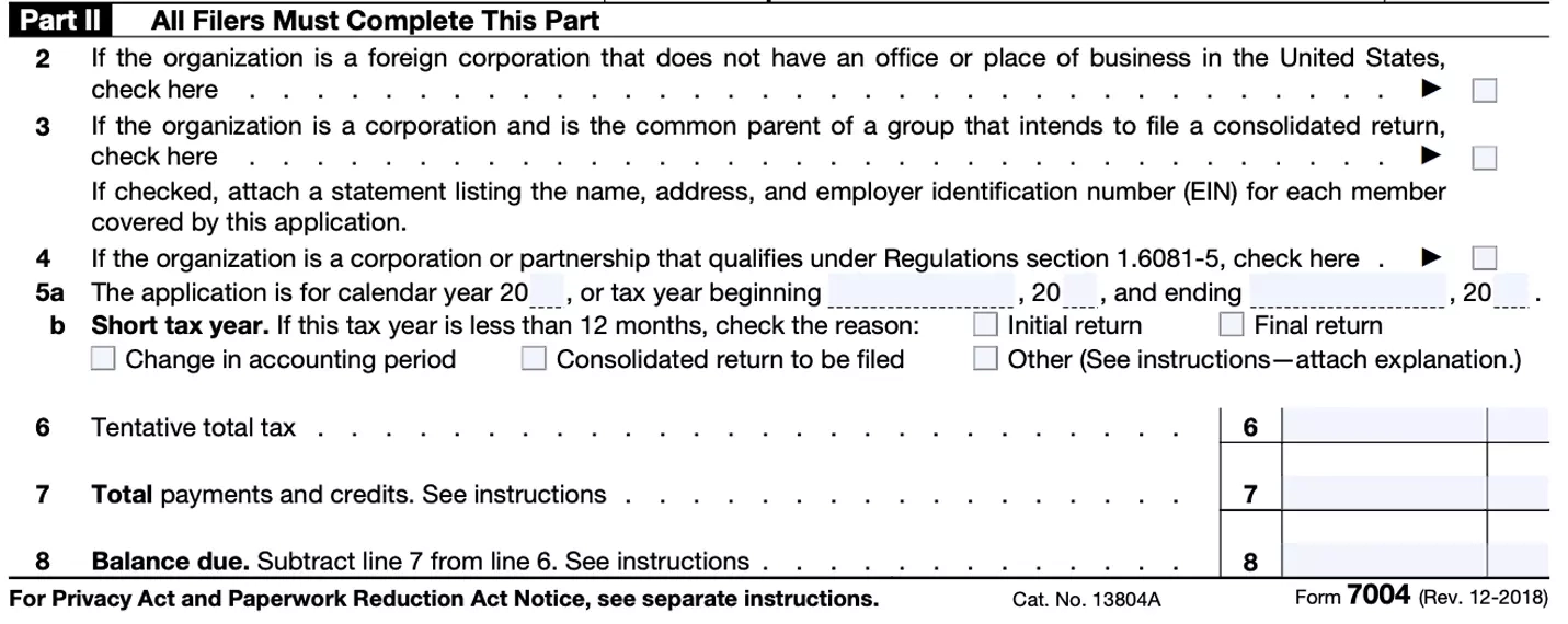 Form 7004 Instructions For 2024 Tax Year Tax2efile