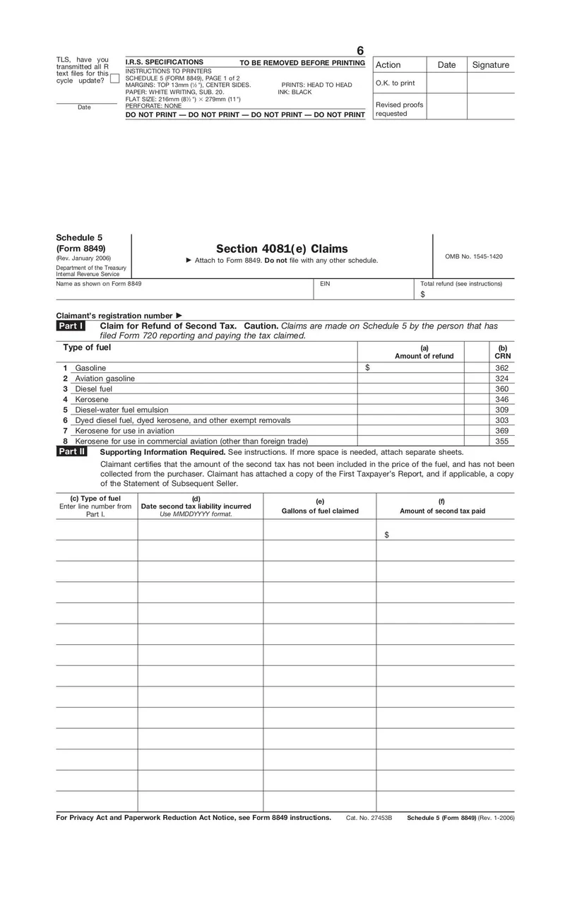 Irs Form 8849 Schedule 6 Fillable