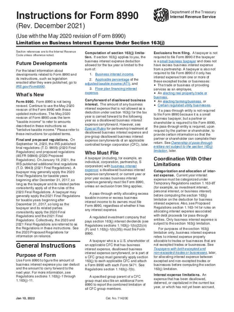 Form 8990 Instructions 2020