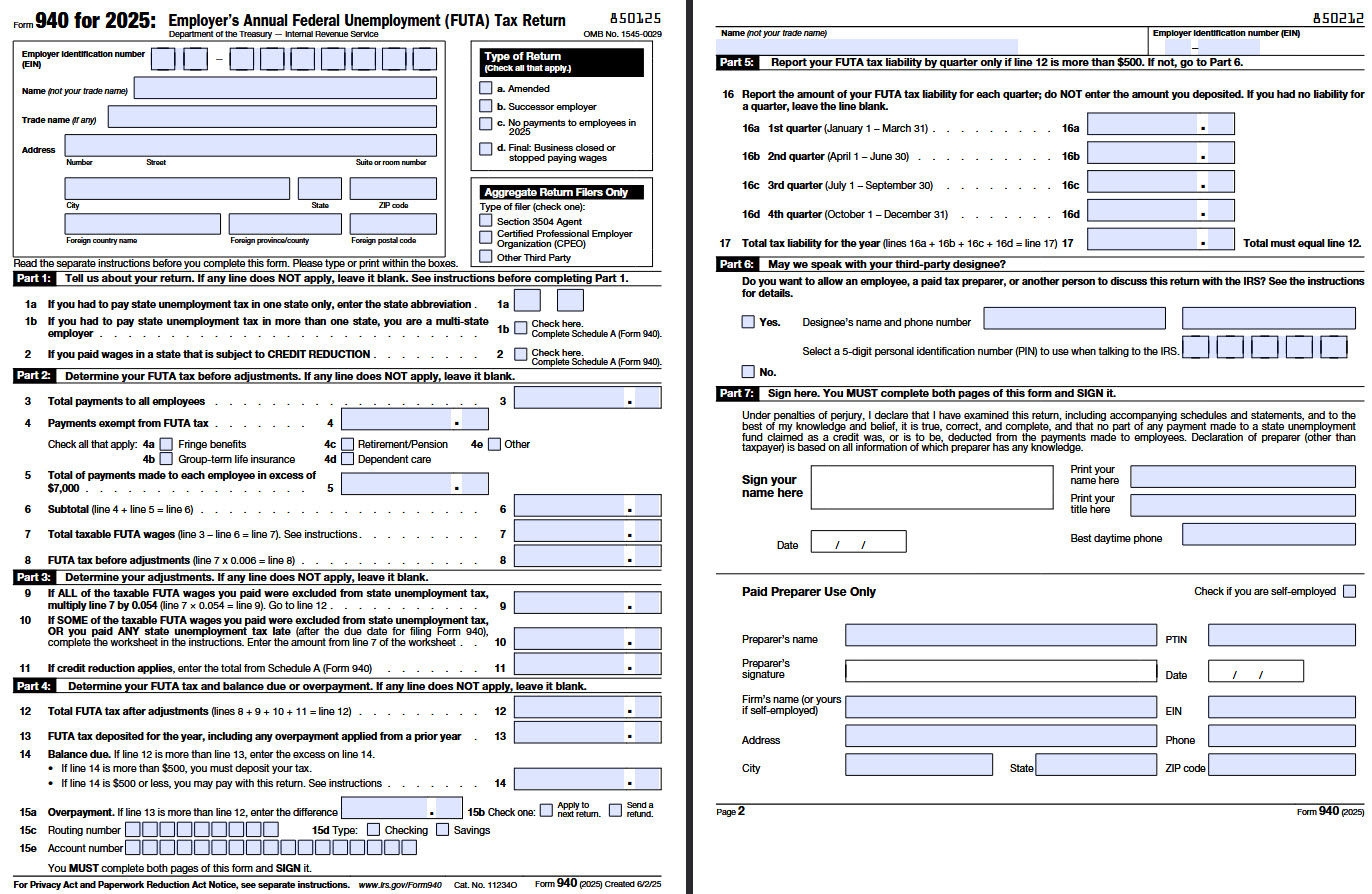 Form 940 Filing Instructions For Employers Paylocity