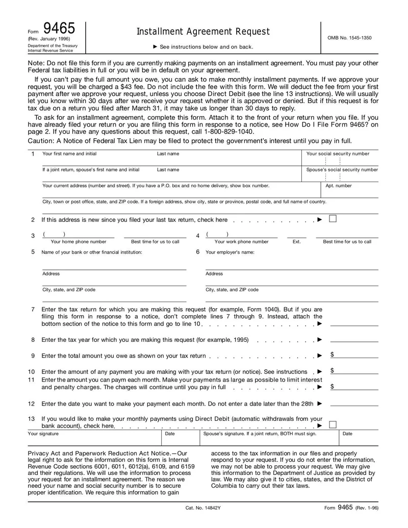 Form 9465 Fill And Sign Online With Lumin
