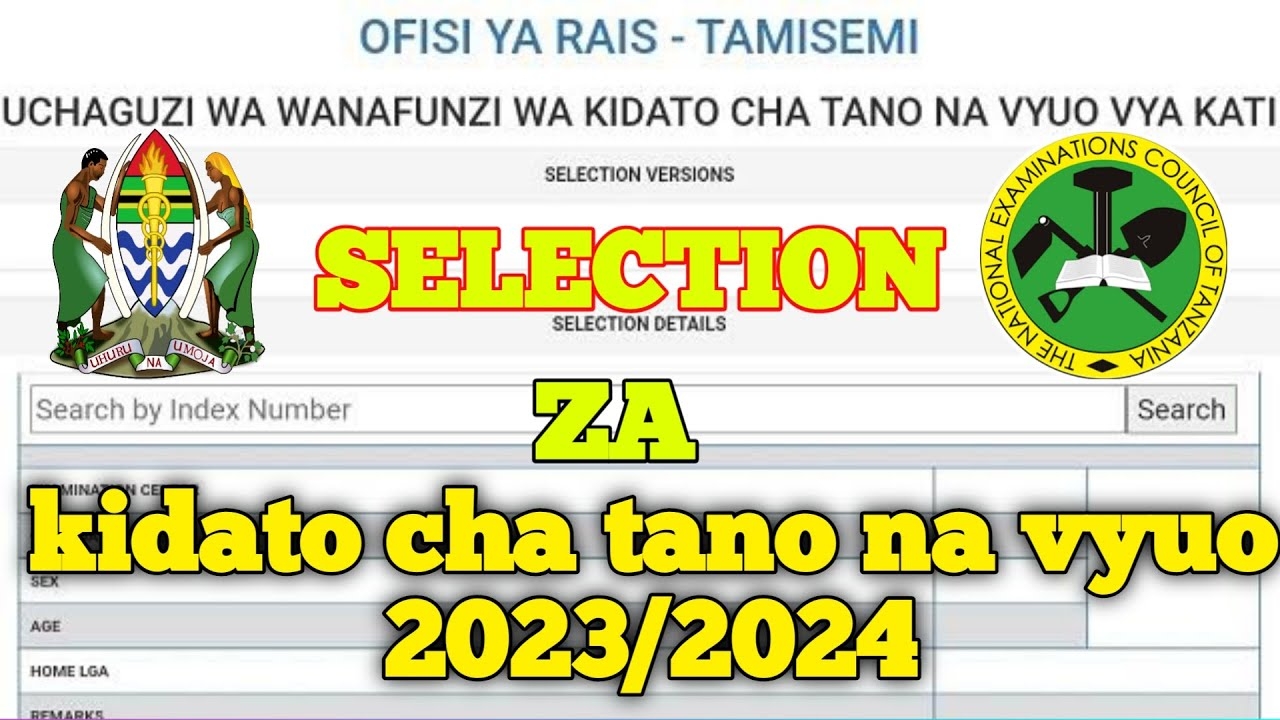 Form Five Selection 2023 To 2024